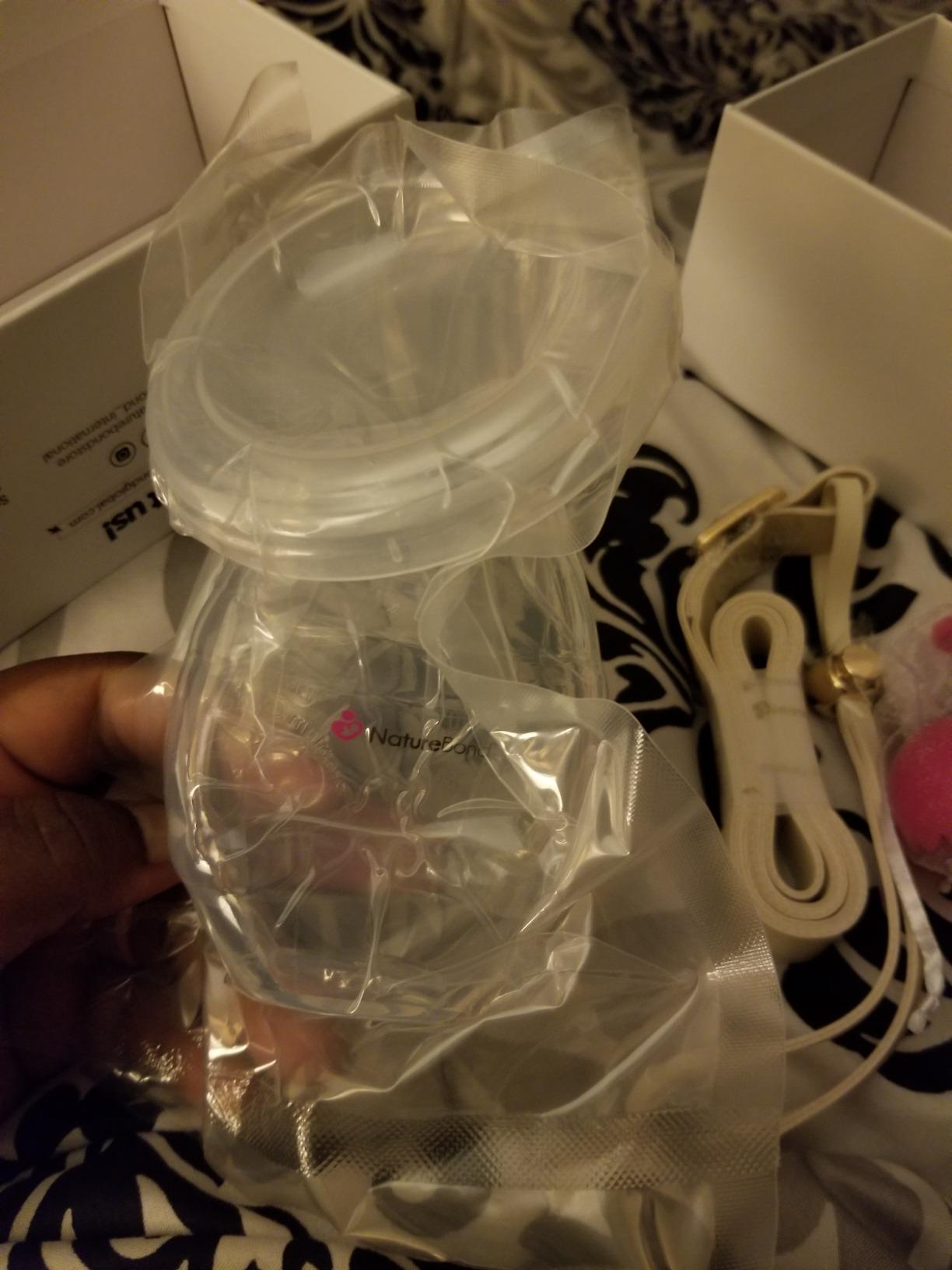 NatureBond Silicone Breast Pump with lid, Stopper, Strap, Pouch. Breastfeeding Essential Premium All in 1 Set. 3.4oz 100ml (Premium All-in-ONE) customer photo 1