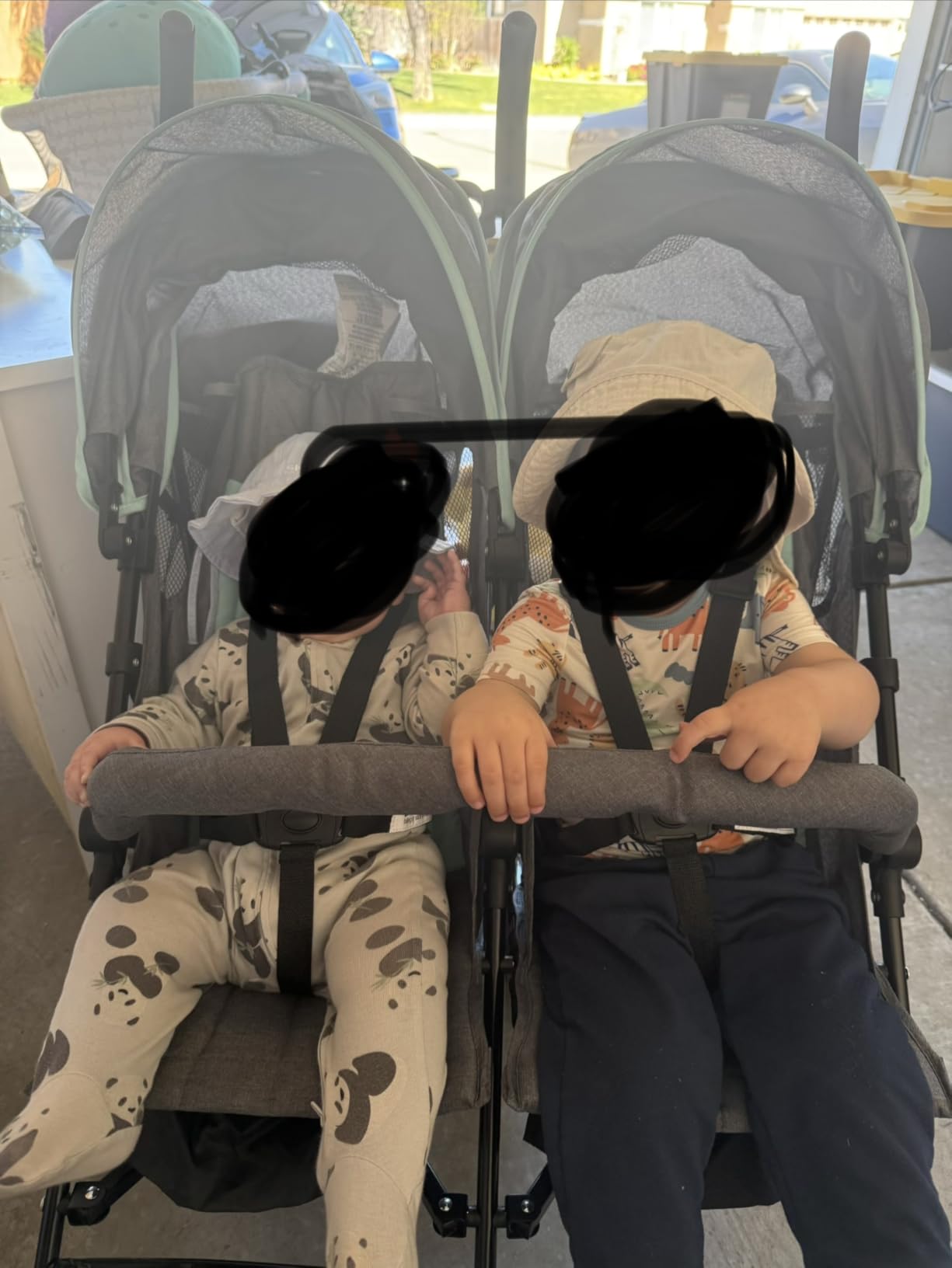 Dream On Me Volgo Side-by-Side Twin Umbrella Toddler Stroller, Blue customer photo 1