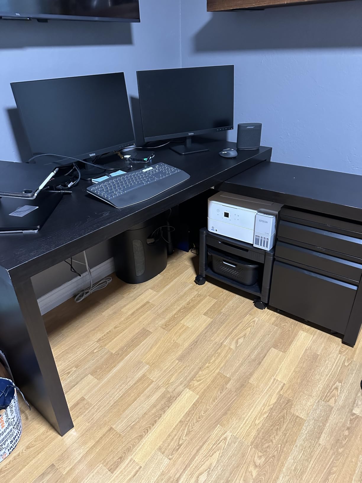 HUANUO Printer Stand with Storage Drawer, Locking Wheels, Under Desk Cart customer photo 1
