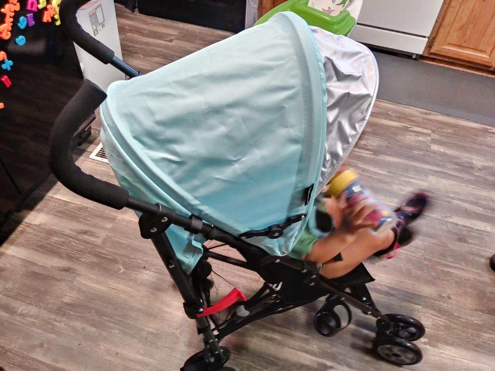 BABY JOY Lightweight Stroller, Compact Travel Stroller, Infant Stroller w/Adjustable Backrest & Canopy, Cup Holder, Storage Basket, 5-Point Harness, Easy Fold, Umbrella Stroller for Toddler, Black customer photo 1