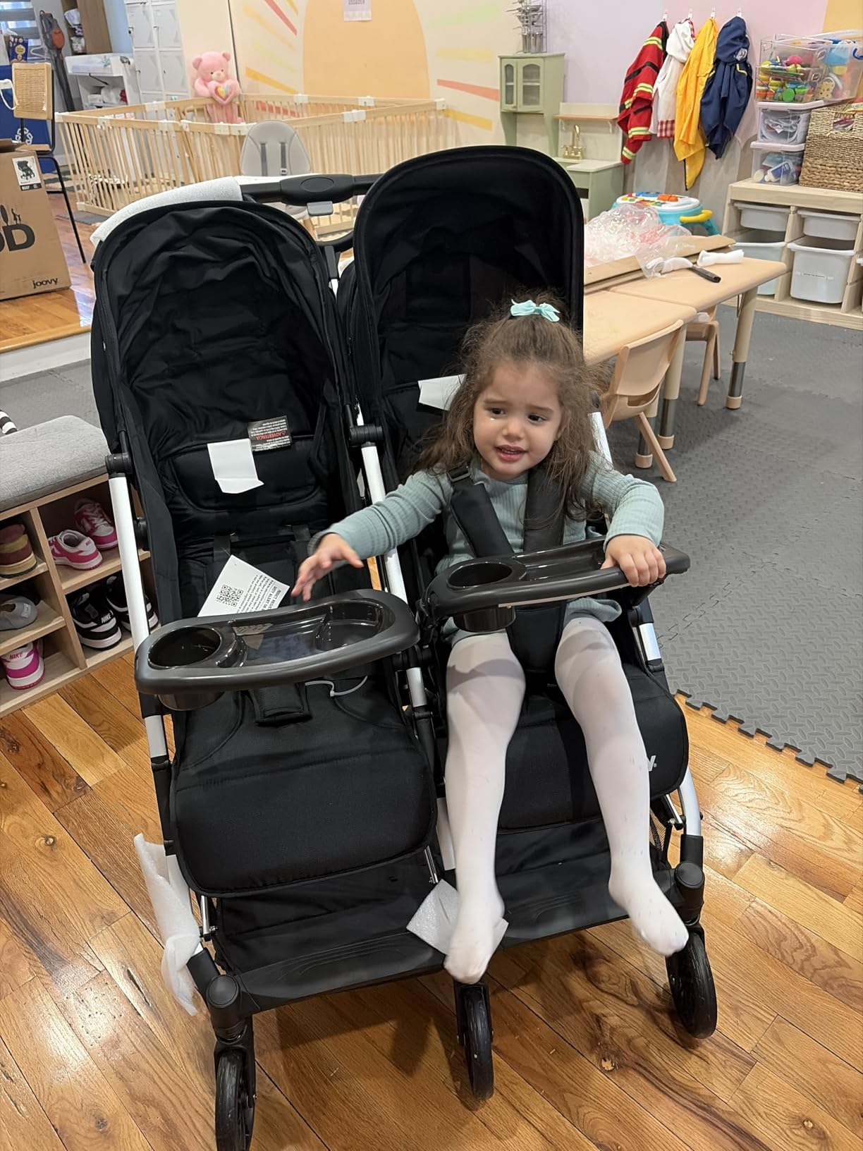 Joovy Kooper X2 Lightweight Travel Double Stroller, Sand customer photo 1