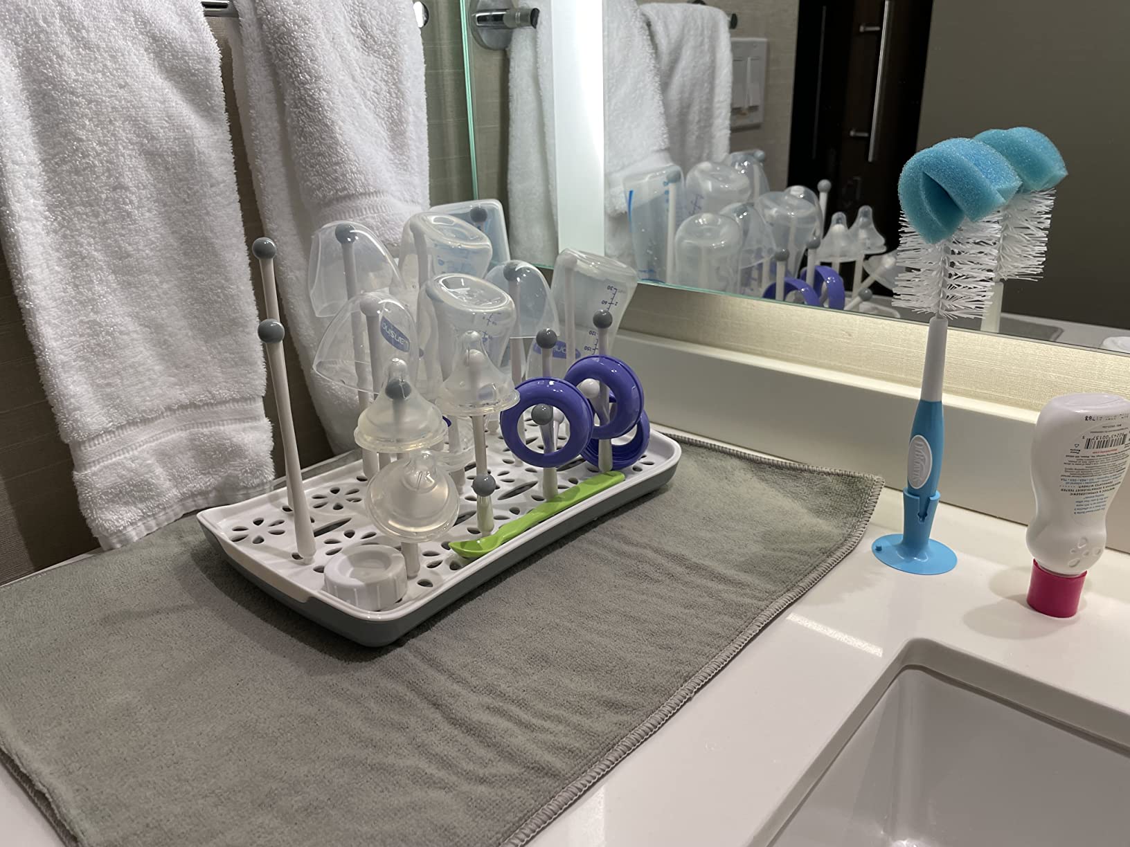 Termichy Baby Bottle Drying Rack: Space-Saving with 13 Hooks & Drain Tray customer photo 1