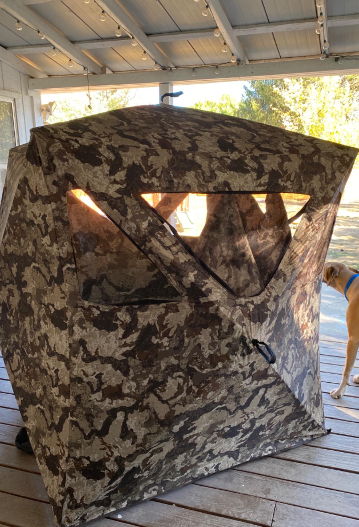 Muddy Infinity Camo Shadow Mesh Windows Black Backed Water Resistant Heavy-Duty 600 Denier Fabric Ground Blind, 2-Person customer photo 1