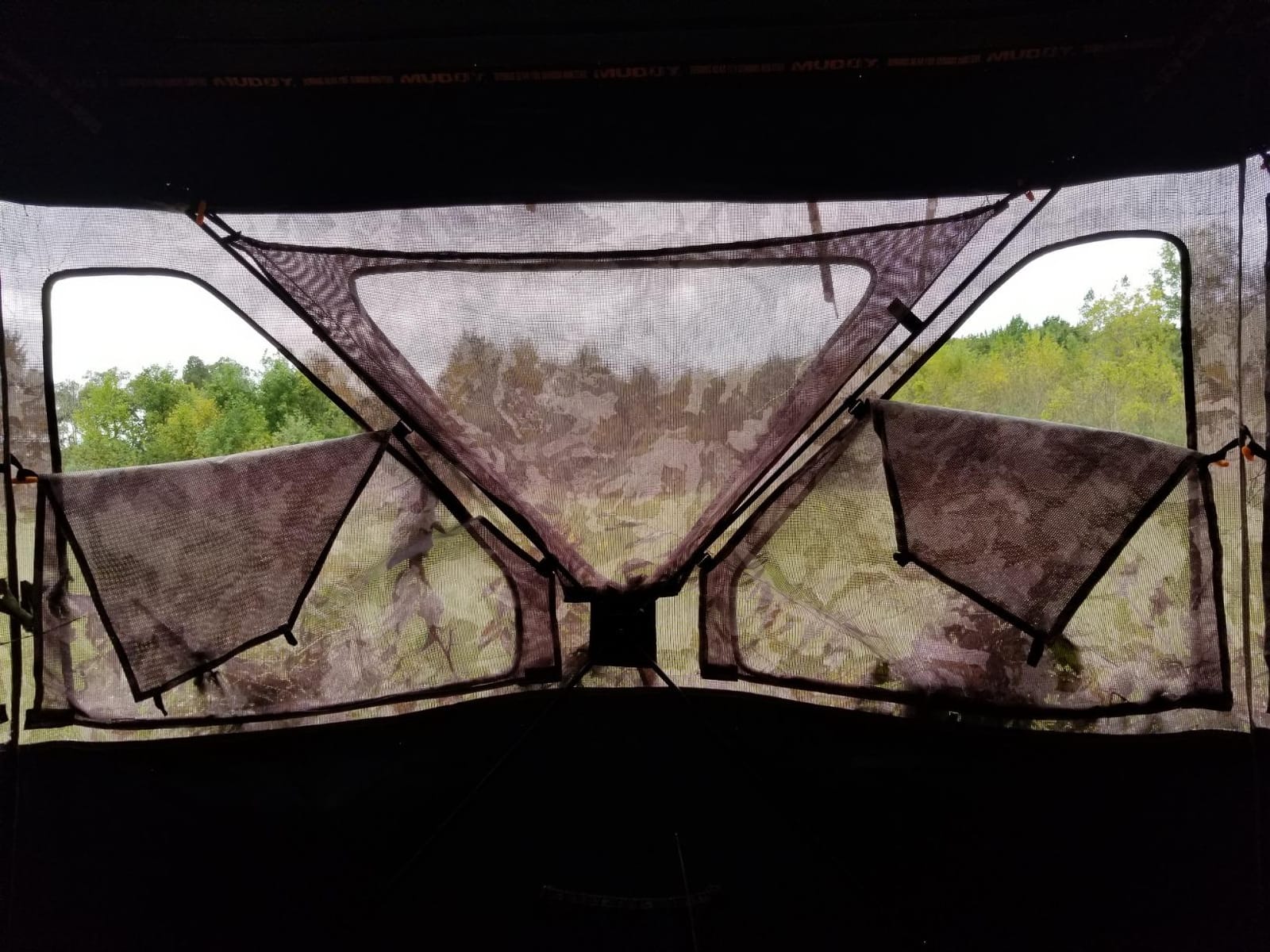 Muddy Infinity Camo Shadow Mesh Windows Black Backed Water Resistant Heavy-Duty 600 Denier Fabric Ground Blind, 2-Person customer photo 2