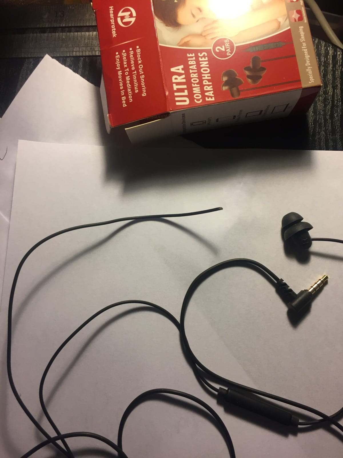 Sleep Earbuds, Hearprotek 2 Pairs Ultra Soft Lightweight Silicone Sleeping Earphone Headphones with Volume Control and mic for Side Sleeper, Snoring, Air Travel, Relaxation (Black) customer photo 2