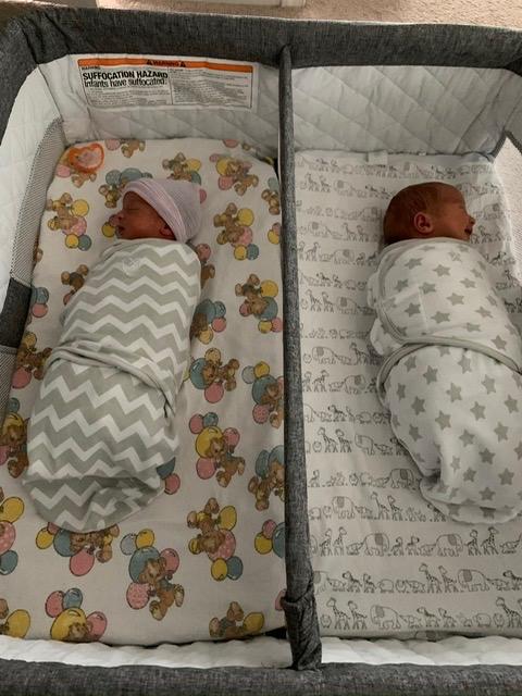 Simmons Kids By The Bed City Sleeper Bassinet for Twins - Adjustable Height Portable Crib with Wheels & Airflow Mesh, Grey Tweed customer photo 1