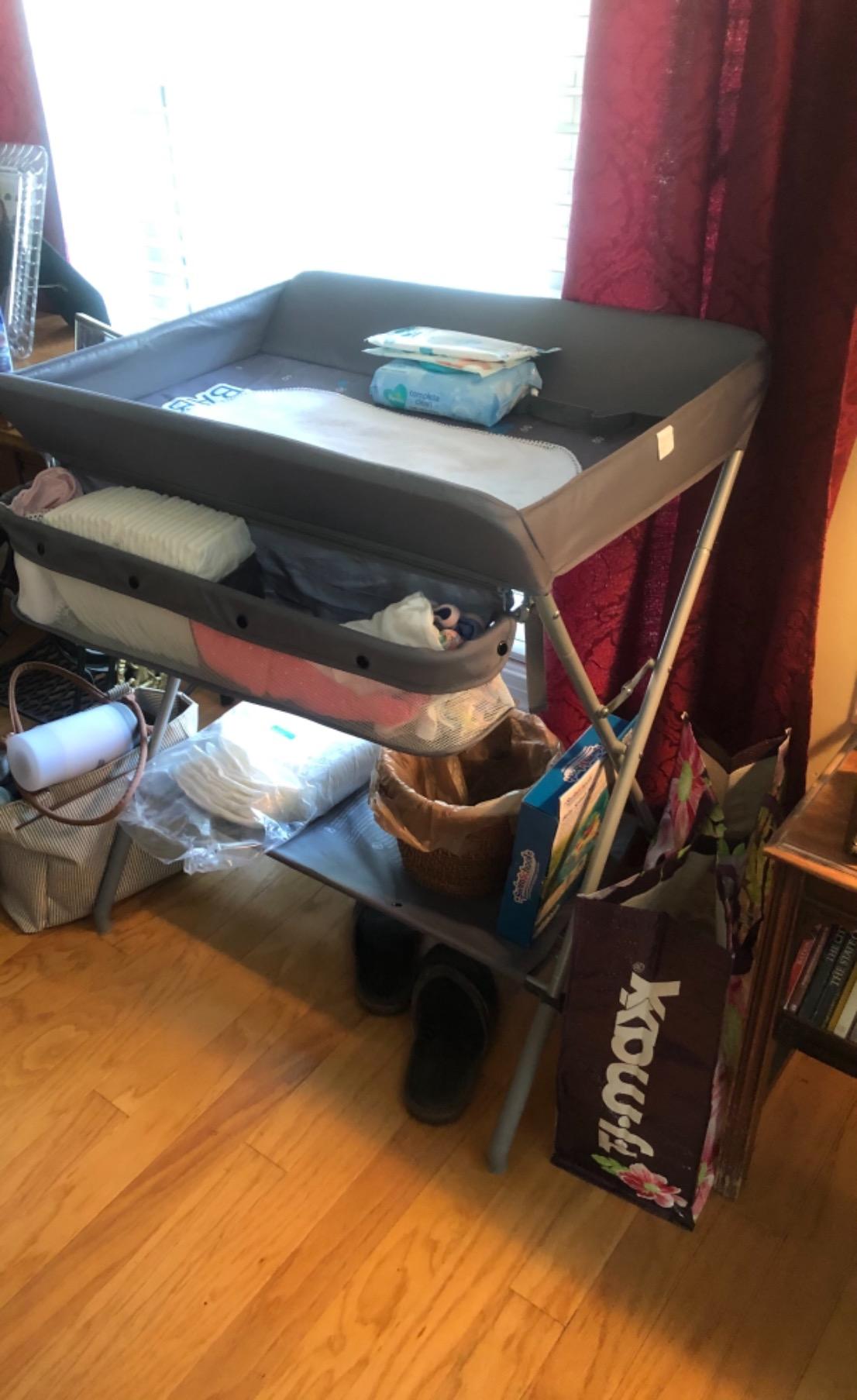 Baby Changing Table Portable Folding Diaper Changing Station with Wheels customer photo 1