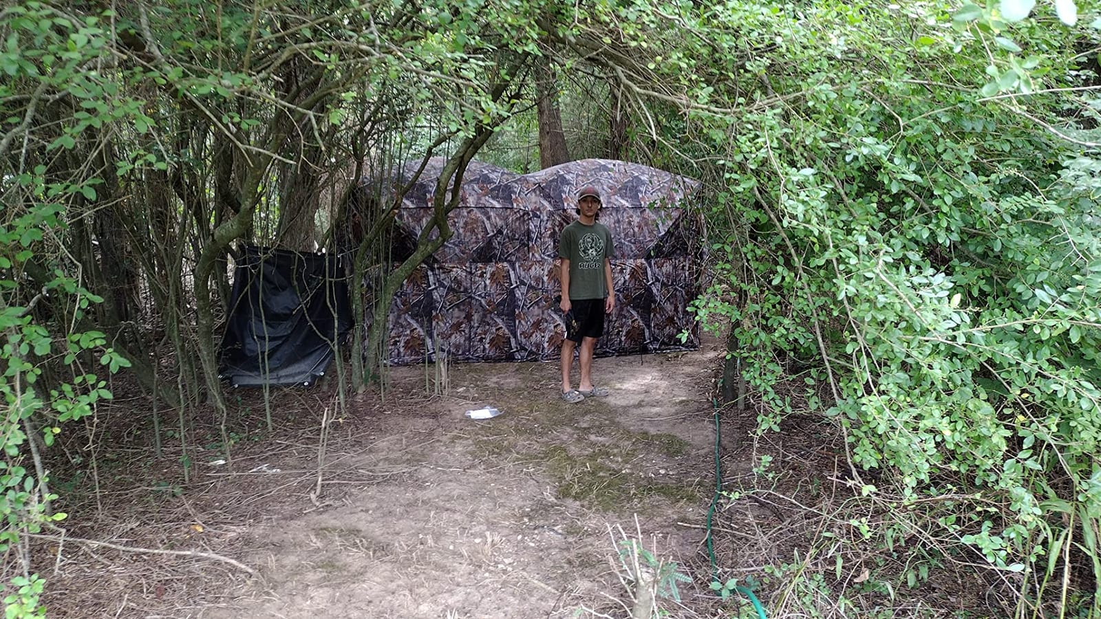 THUNDERBAY Bunkhouse Pop Up Portable 6 Person Side-by-Side Hunting Blind, Footprint: 140