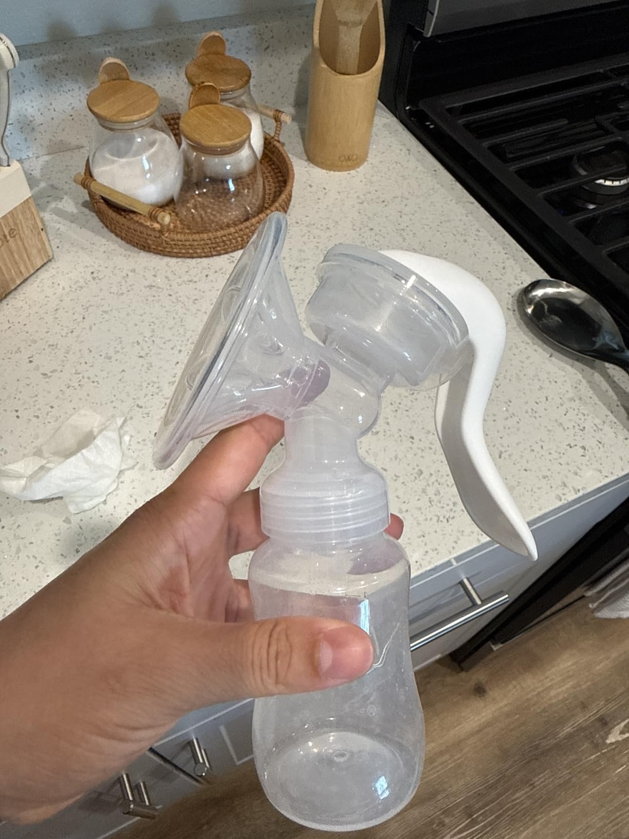 Portable Manual Breast Pump - Silicone Hand Feeding Pump customer photo 2