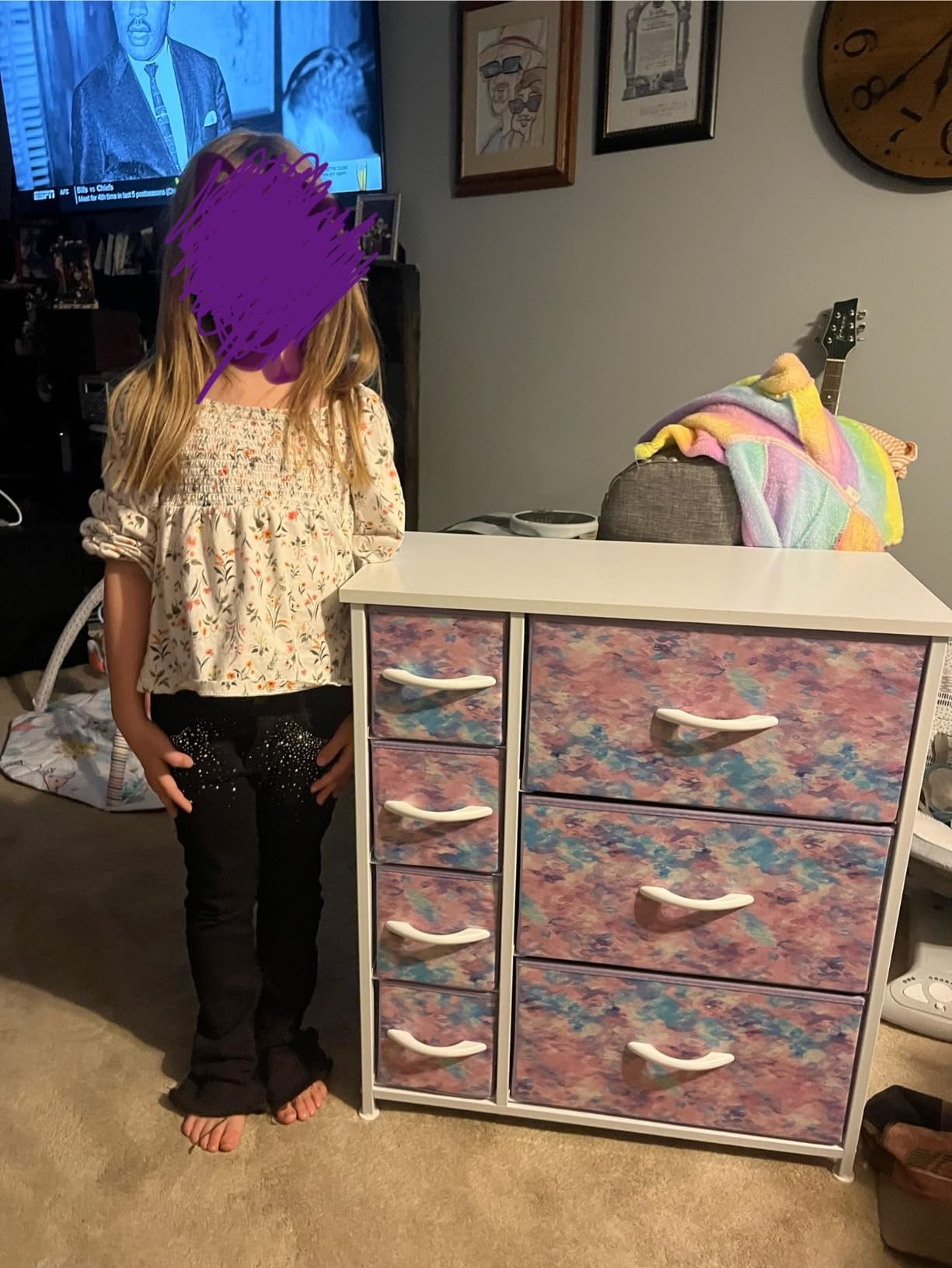 Sorbus 7-Drawer Dresser for Kids Bedroom, Wood Top (Pastel Pink) customer photo 2