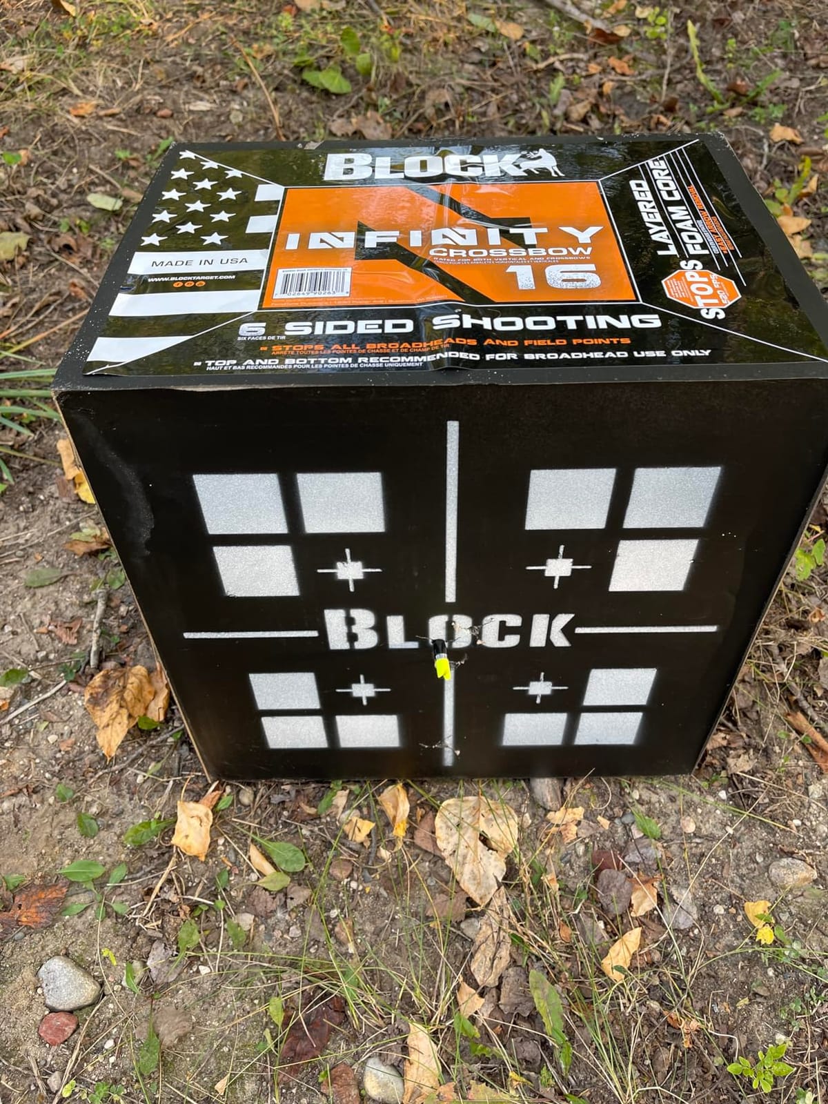 BLOCK Infinity Crossbow 6-Sided Foam Archery Target, 16” x 16” x 16”, 520 FPS PolyFusion High-Density Layered Foam Stops All Field Points and Broadheads, Easy to Remove Arrows, Durable Carrying Handle customer photo 2