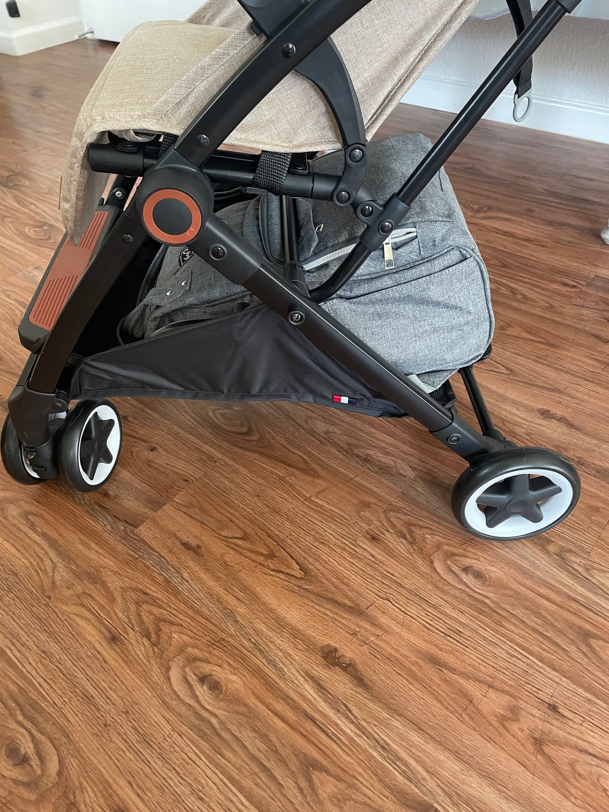 BABY JOY Lightweight Baby Stroller, Compact Toddler Travel Stroller for Airplane, Infant Stroller w/ 5-Point Harness, Adjustable Backrest/Footrest/Canopy, Storage Basket, Easy One-Hand Fold, Beige customer photo 2