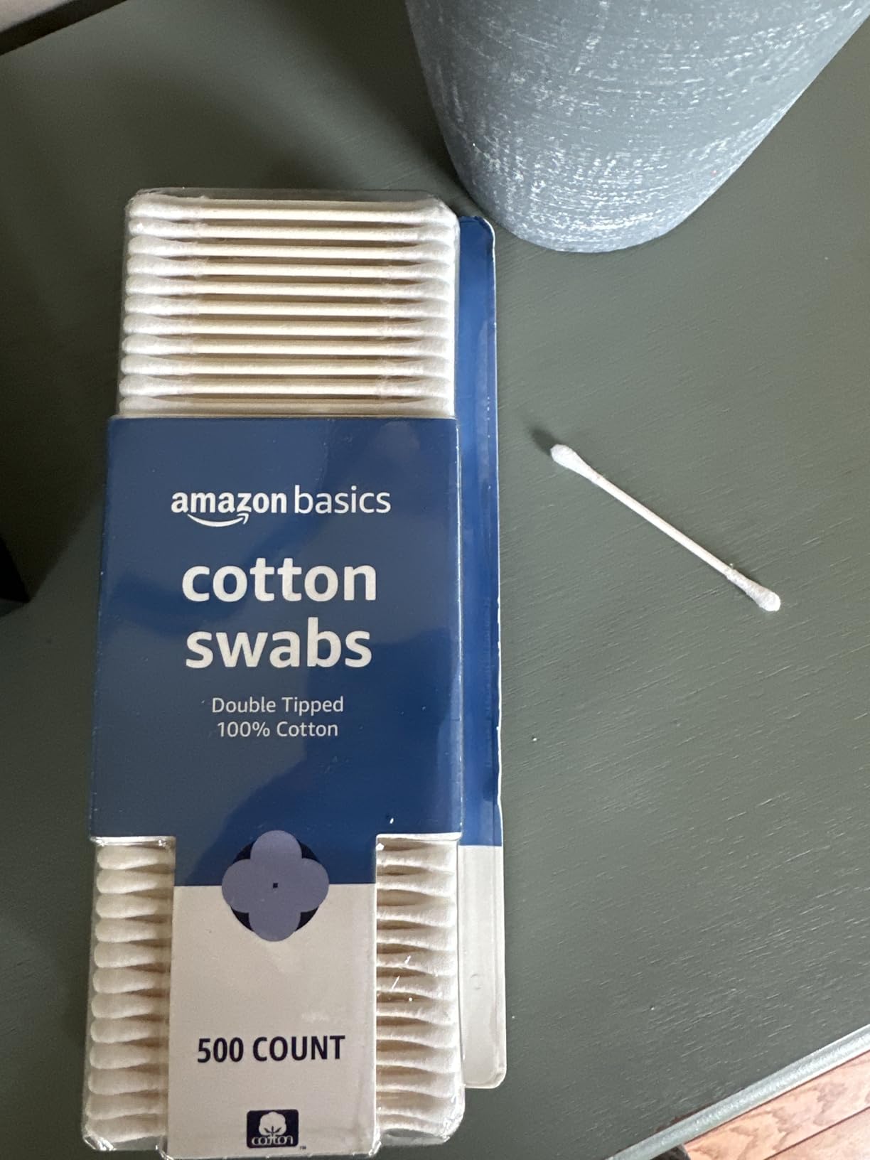 Amazon Basics Double-Tipped Cotton Swabs for Personal Hygiene and Baby Care, Cotton, Versatile, 500 Count customer photo 2
