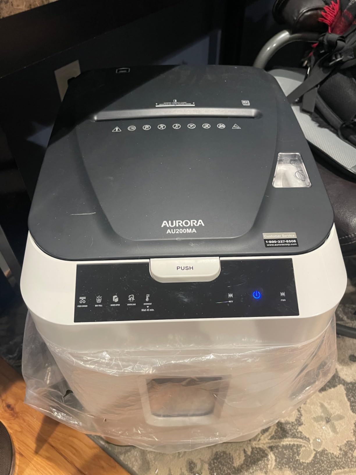 Aurora Commercial Grade 200-Sheet Auto Feed High Security Micro-Cut Paper Shredder/ 60 Minutes/Security Level P-5 customer photo 2