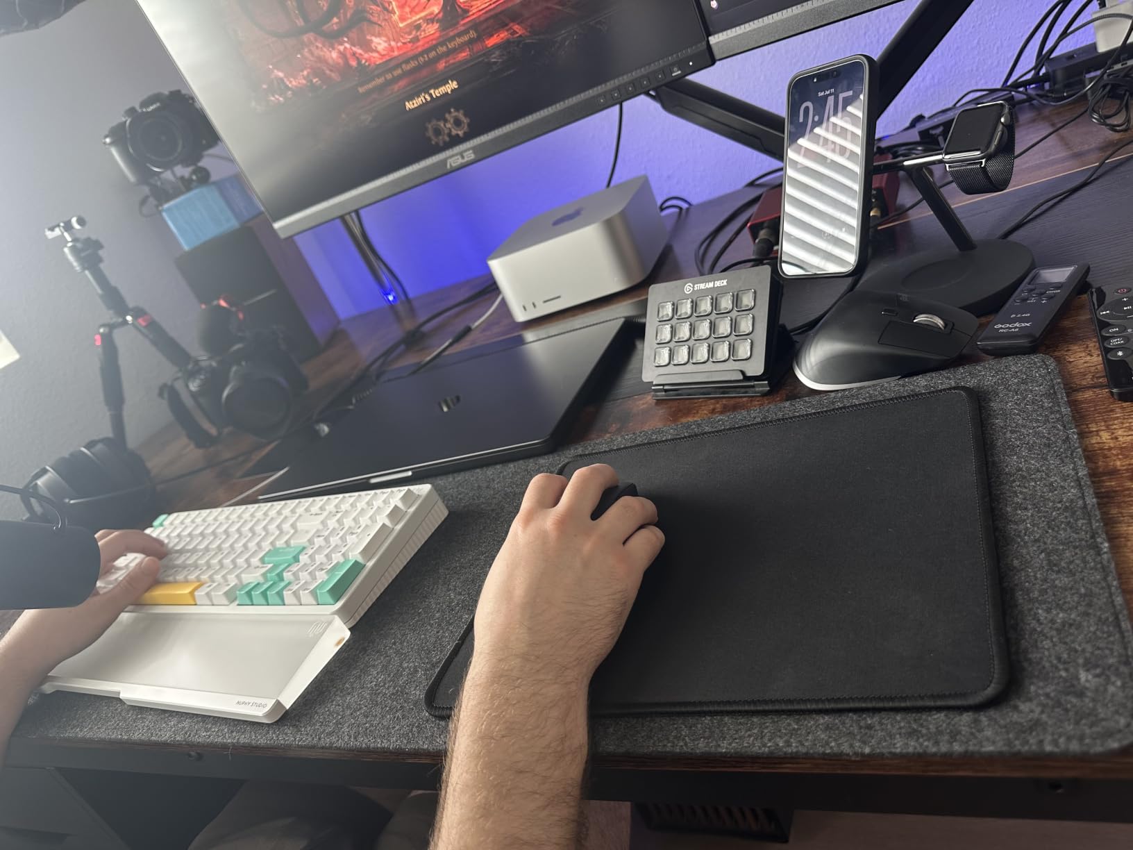 DAWNTREES Felt Desk Mat, Computer Mat for Desk, Dark Gray (36x12Inches) customer photo 2