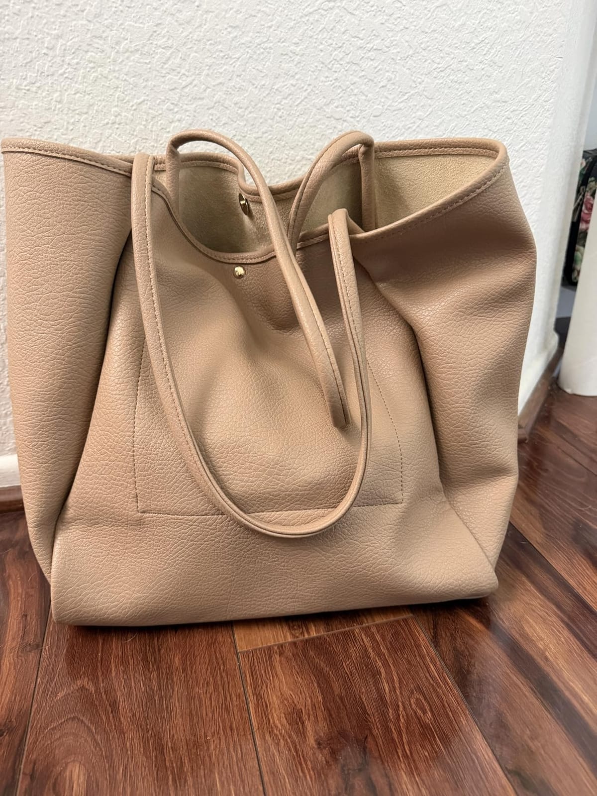 Oversize Pu Leather Tote Women Weekender Bag Shopper Handbag Travel Purse customer photo 1