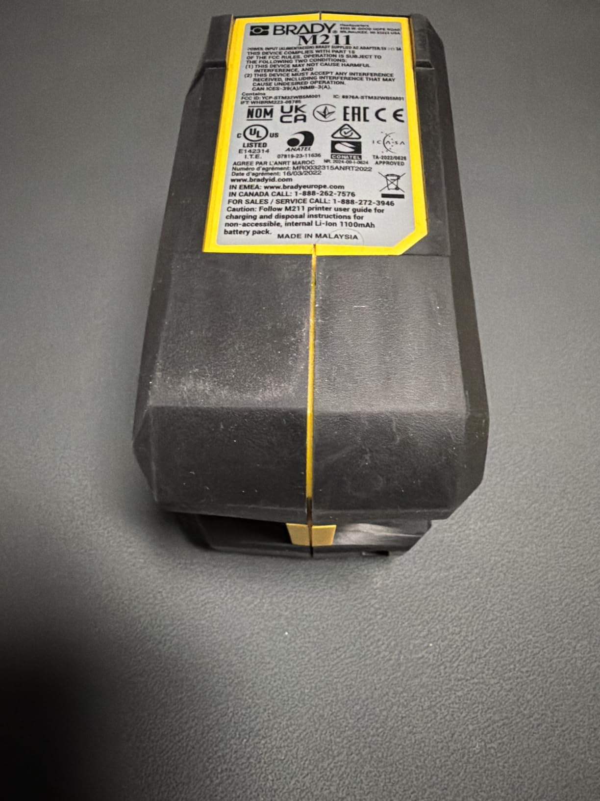 Brady M211 Portable Bluetooth Monochrome Label Printer, Yellow/Black customer photo 2