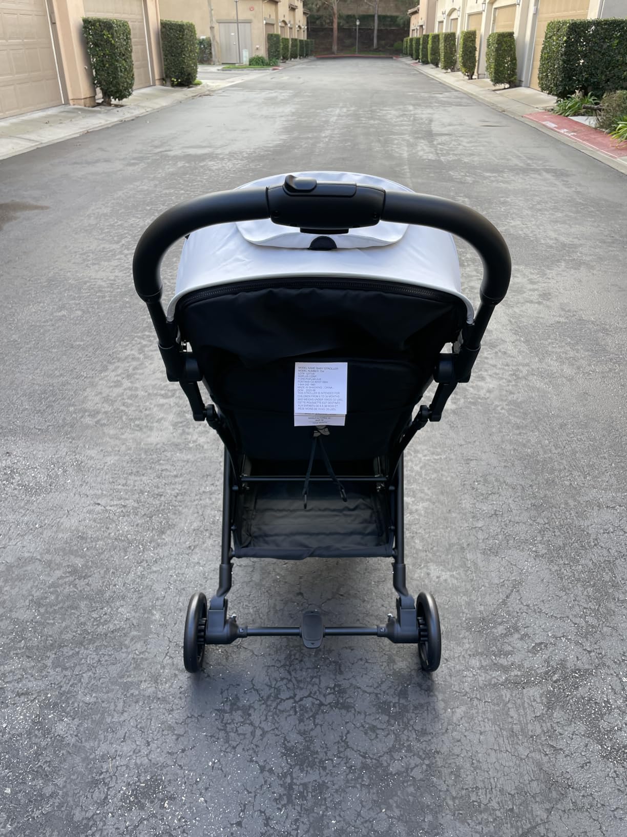 HONEY JOY Lightweight Baby Stroller, Compact Travel Stroller for Airplane, Fits Airplane Cabin & Overhead, One-Hand Gravity Fold, Self-Standing Toddler Stroller w/Adjustable Backrest/Canopy(Black) customer photo 2