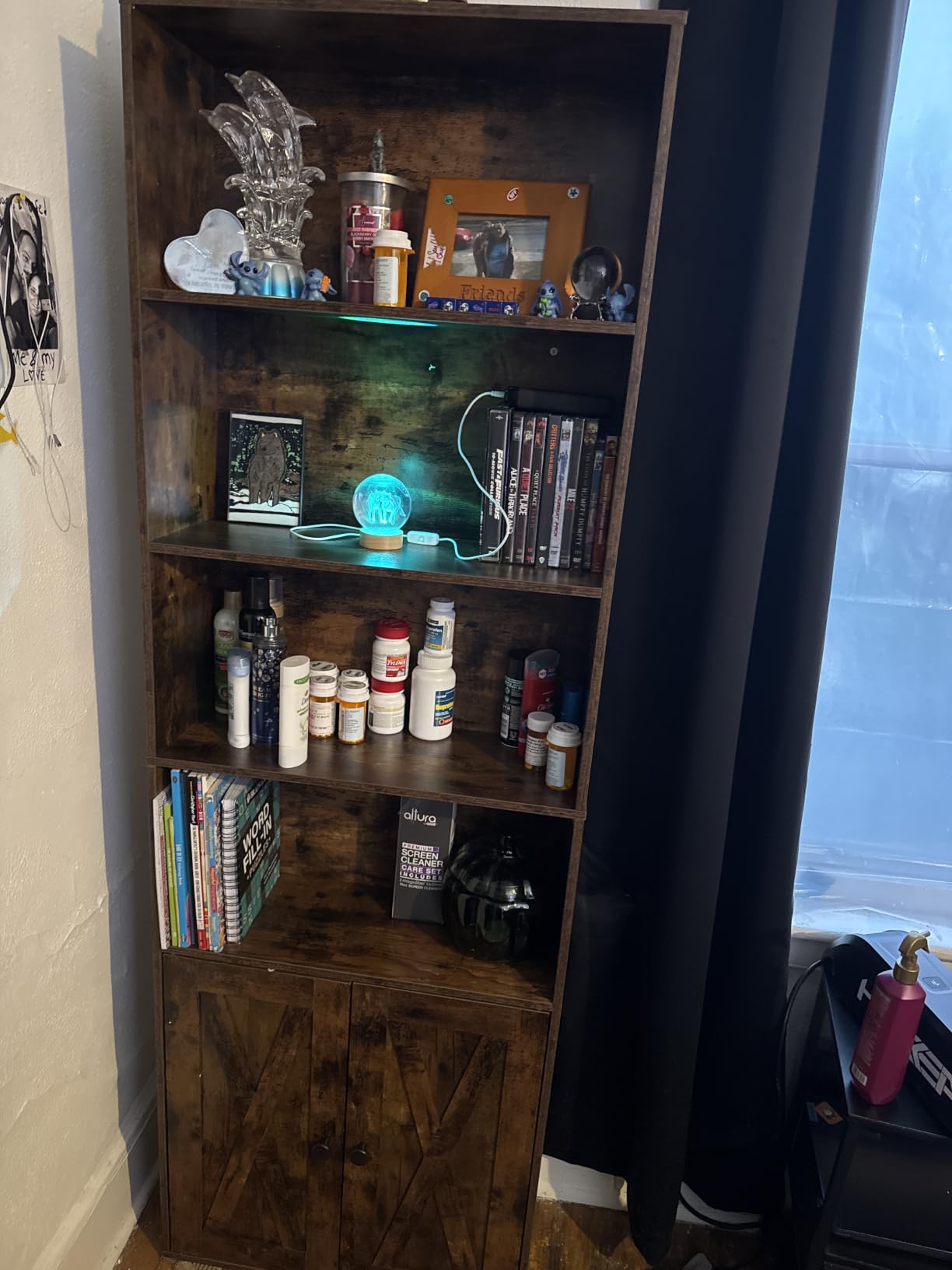 IRONCK Industrial Bookshelves and Bookcases with Doors Floor Standing 6 Shelf Display Storage Shelves 70 in Tall Bookcase for Home Office, Living Room customer photo 2