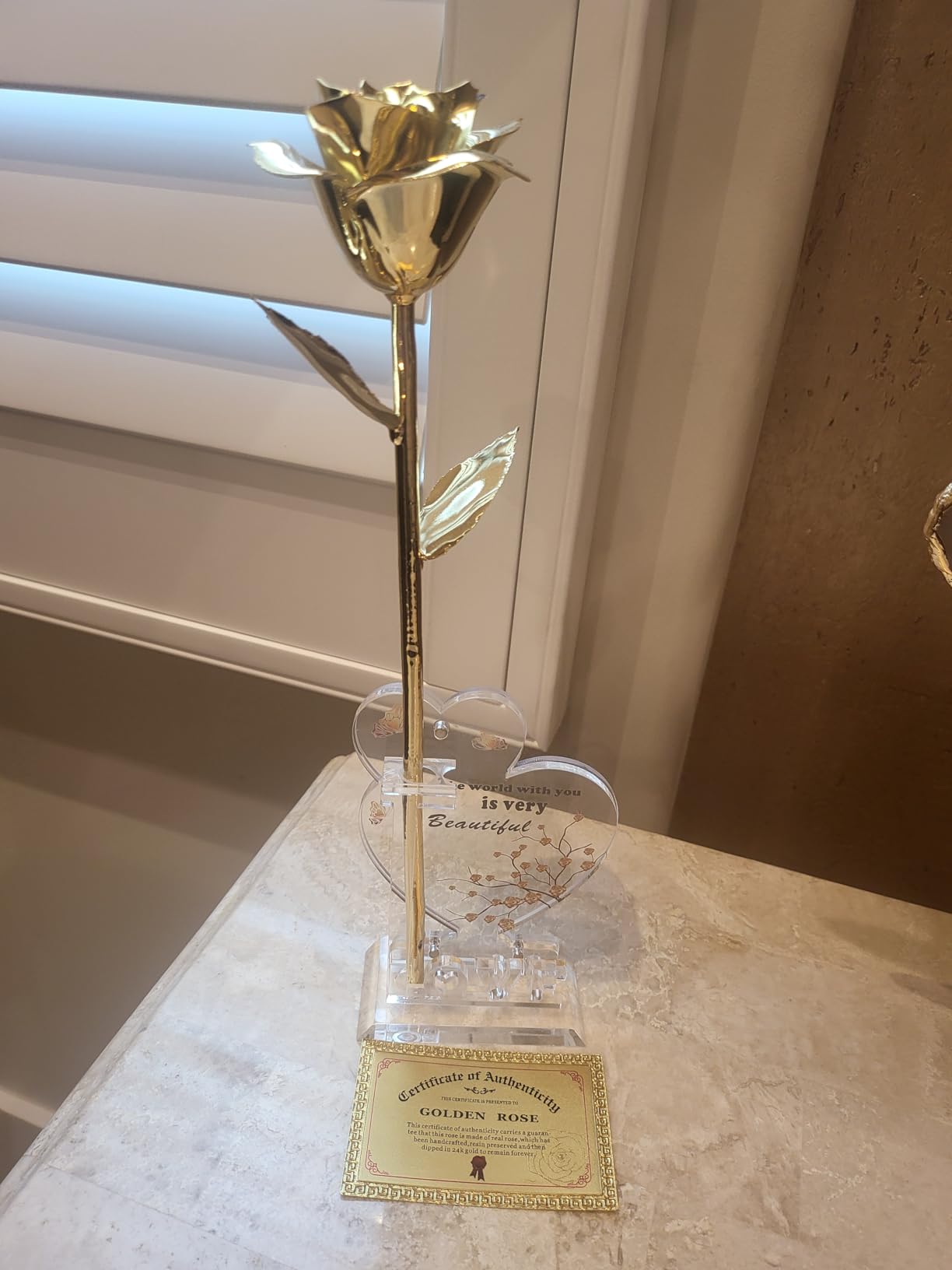 Anthonic Gold Dipped Rose Real 24K Gold Rose, Genuine One of a Kind Rose Hand Dipped in 24K Golden Roses Romantic Gifts for Women in Her Birthday Anniversary Valentines Day Mothers Day customer photo 1