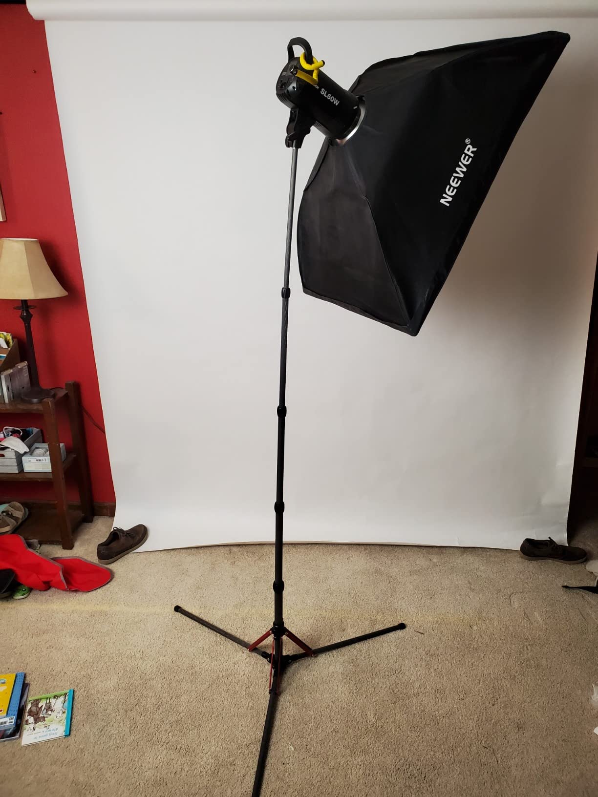 NEEWER Light Stand Carbon Fiber with 180° Reversible Legs, 1/4