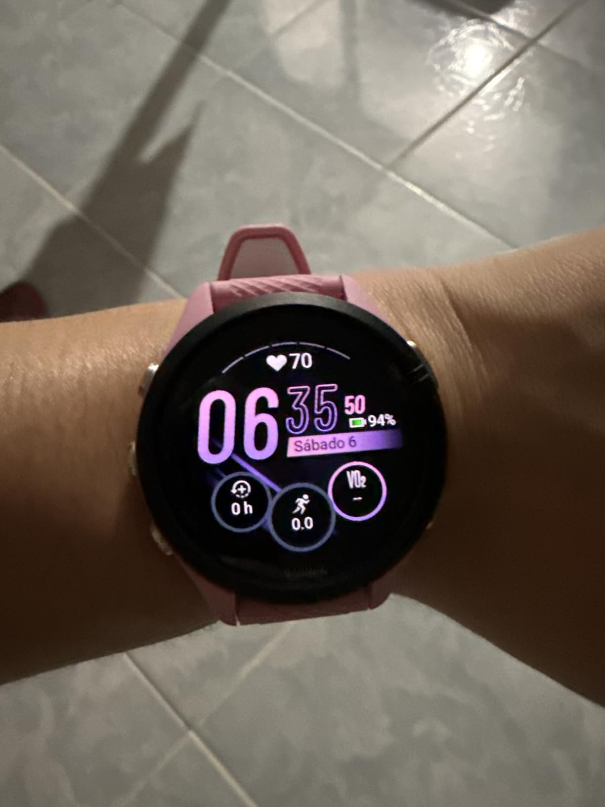 Garmin Forerunner® 265S, Running Smartwatch, 42mm, Whitestone/Neo Tropic customer photo 2