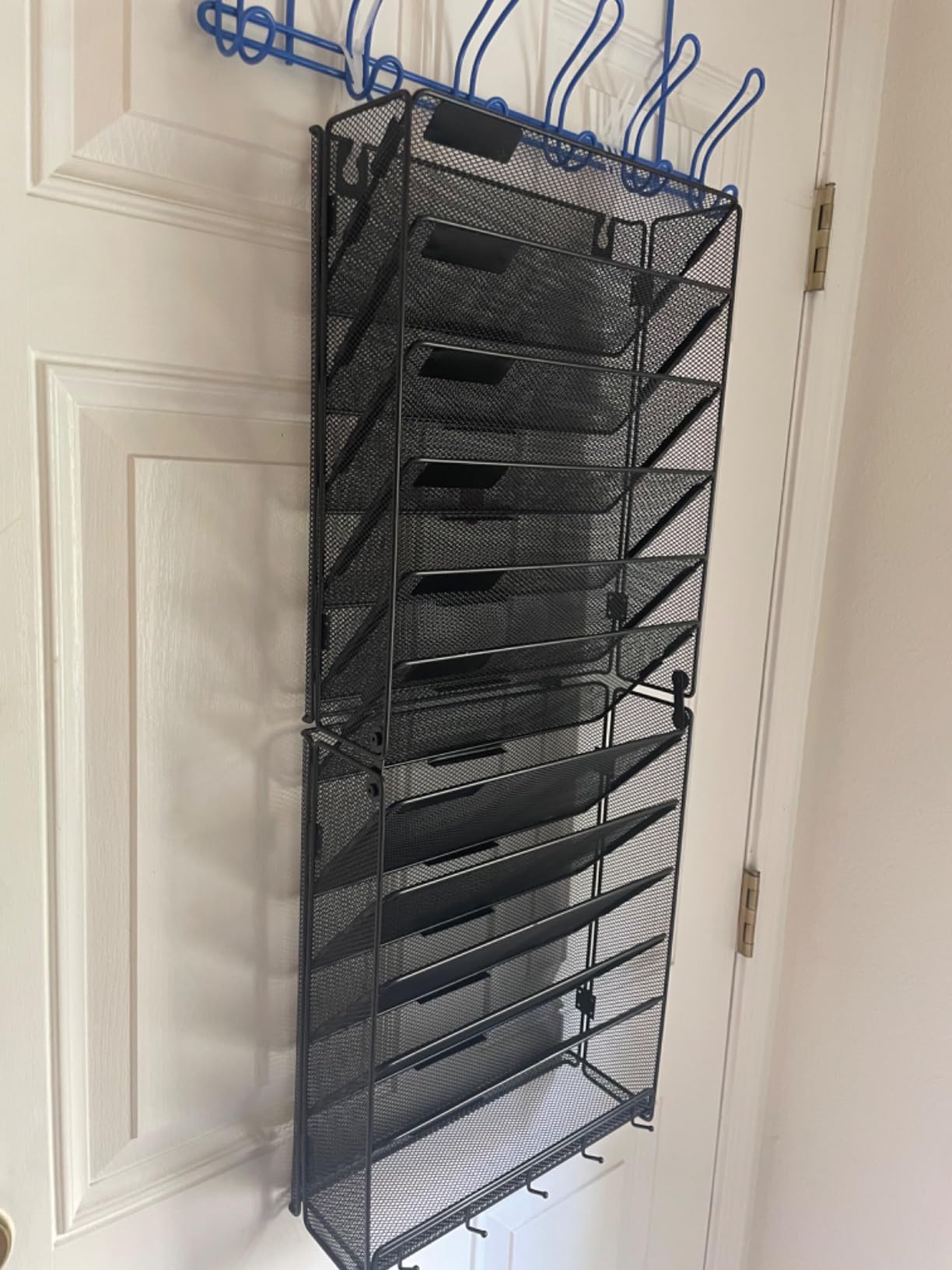 OUTWOLF Hanging Wall File Organizer with Hooks, 12 Tier Vertical Wall Mount File Holder, File Folder Wall Organizer for Office customer photo 2