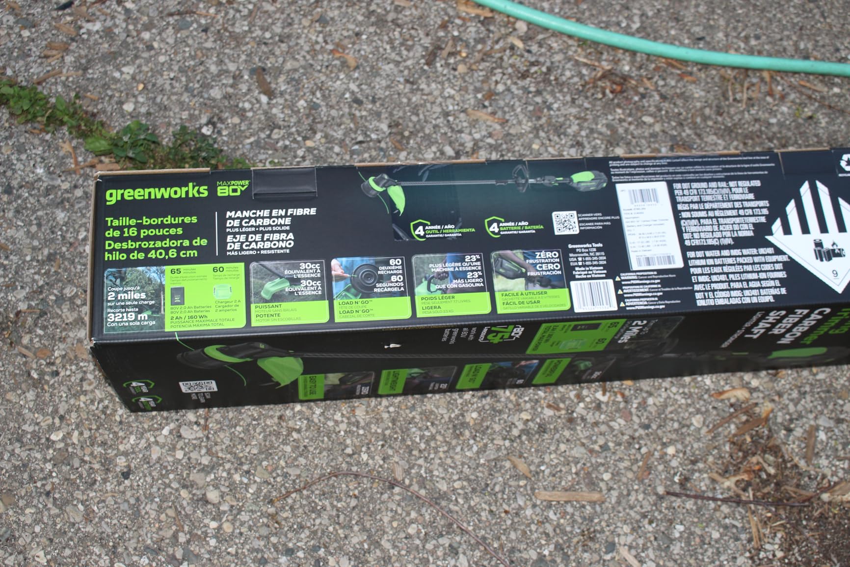 Greenworks 80V 16 in Carbon Fiber String Trimmer, 2.0 Ah Battery customer photo 1