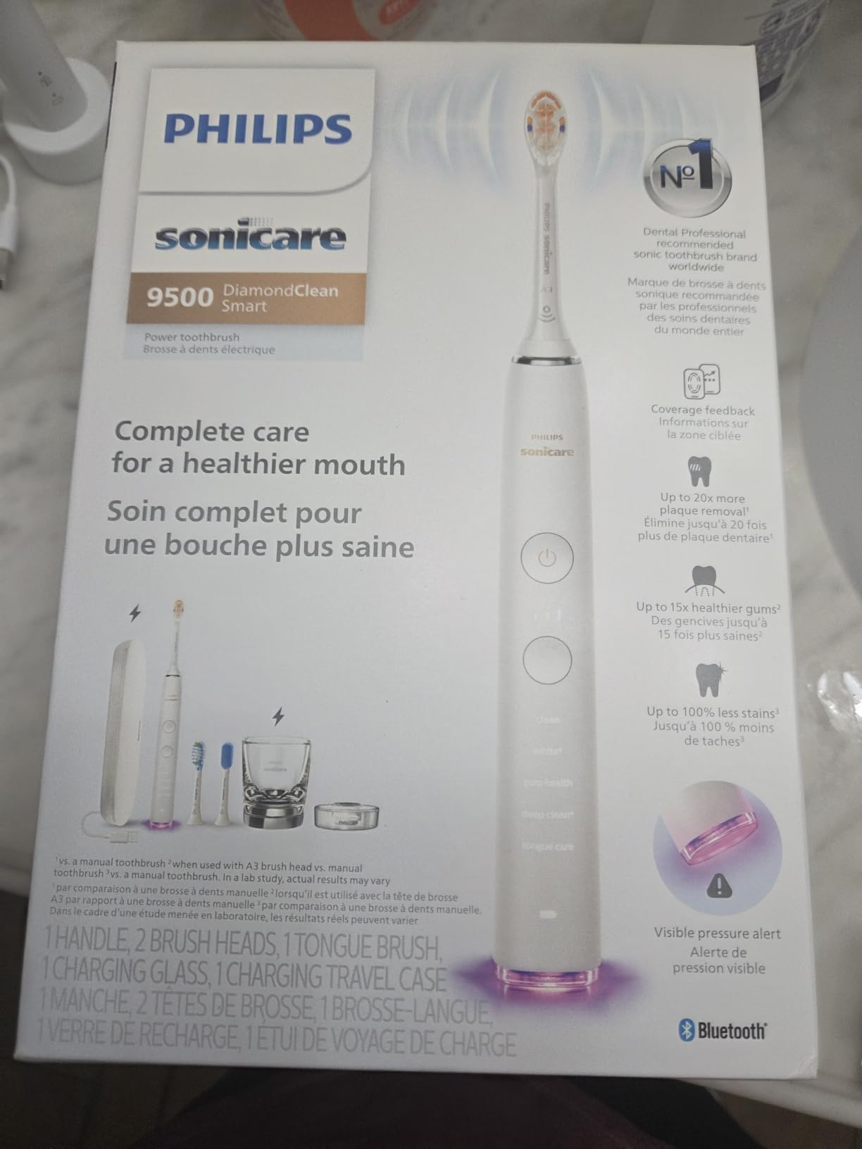 Philips Sonicare DiamondClean 9500 Electric Toothbrush 3 Brush Heads, Black customer photo 1