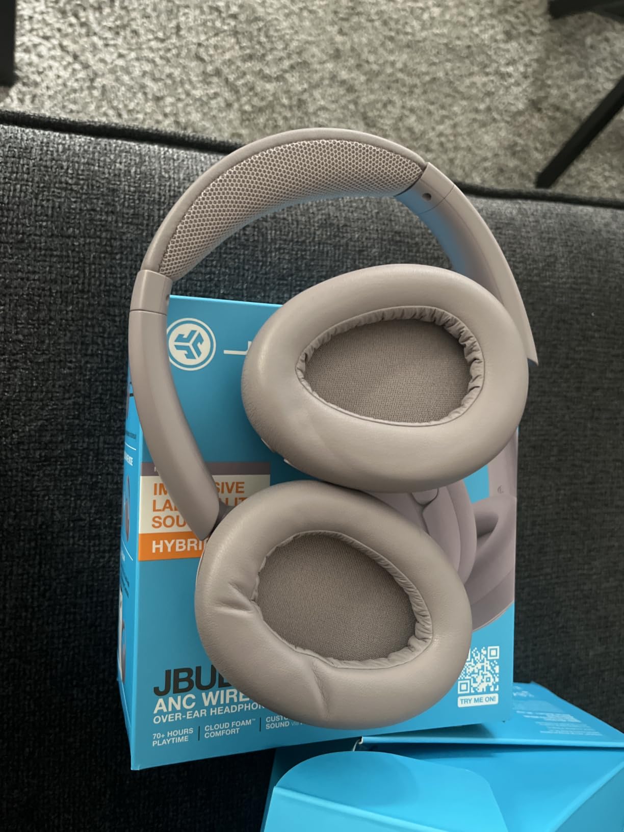 JLab JBuds Lux ANC Wireless Over-Ear Headphones, Graphite customer photo 1