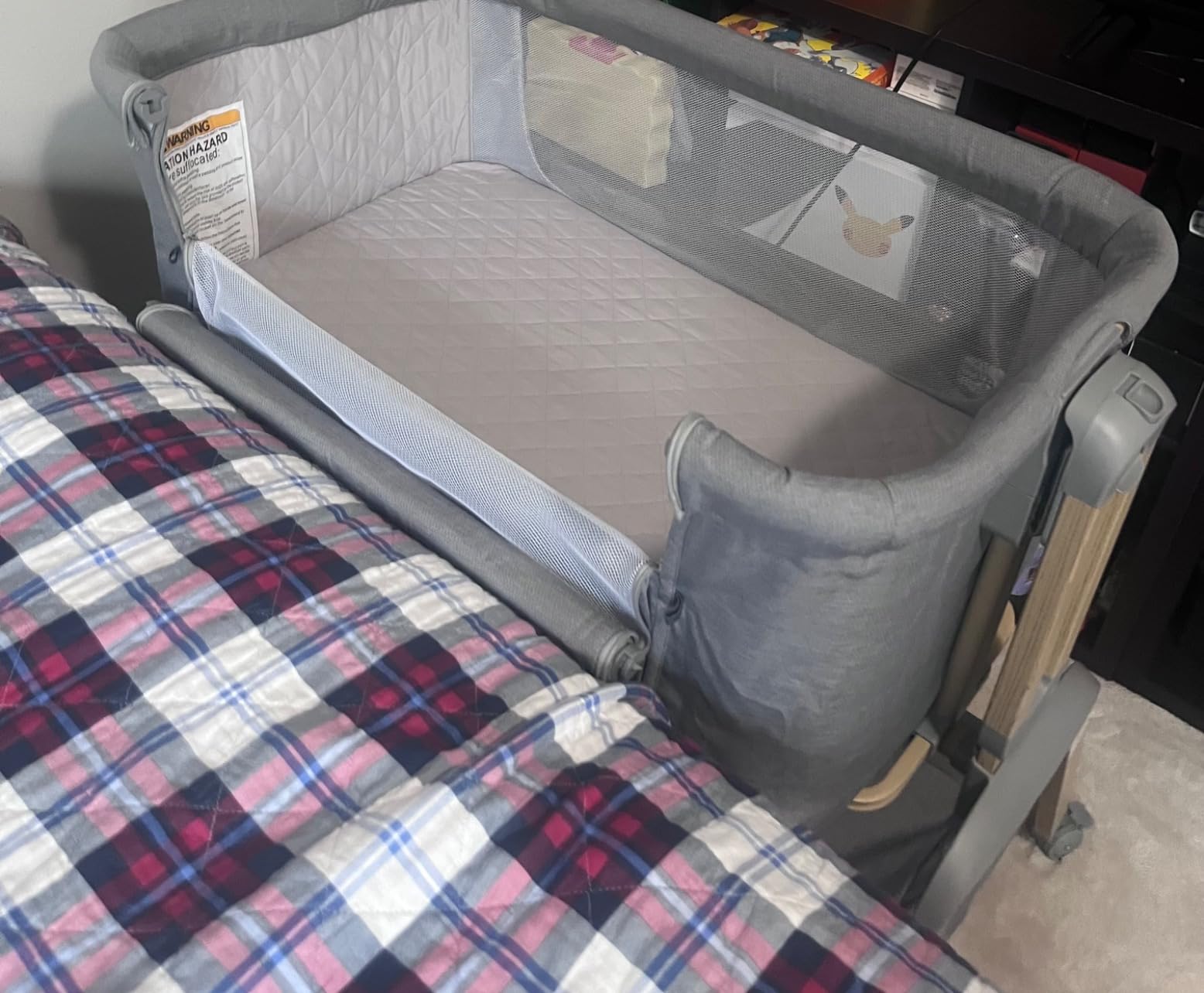 Jimglo 3-in-1 Baby Bassinet, Bedside Sleeper, Rocking Mode, Wheels, Green customer photo 2