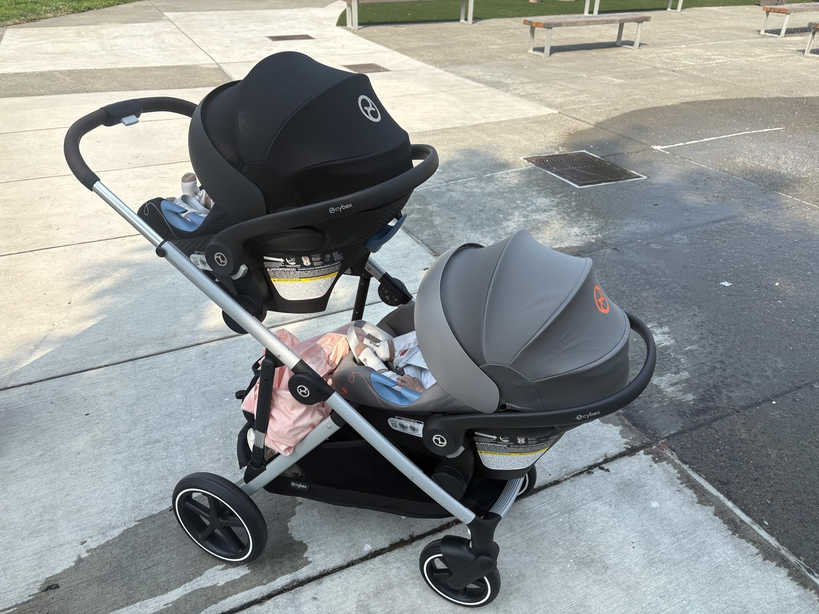 Cybex Gazelle S All-in-One Toddler and Baby Stroller with Over 20 Modular Configurations, Ergonomic Near-Flat Recline, Shopper Basket, and Compact Fold, Moon Black, Black Frame customer photo 2