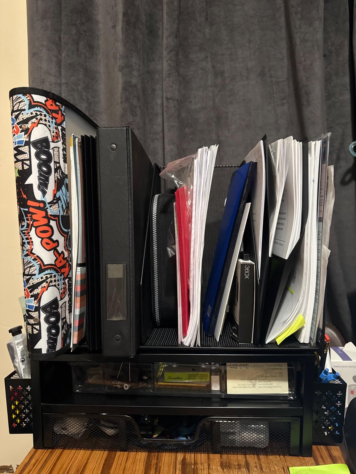 MINDEPOT Desk File Organizer Folder Holder with 5 Vertical for Office Black customer photo 2