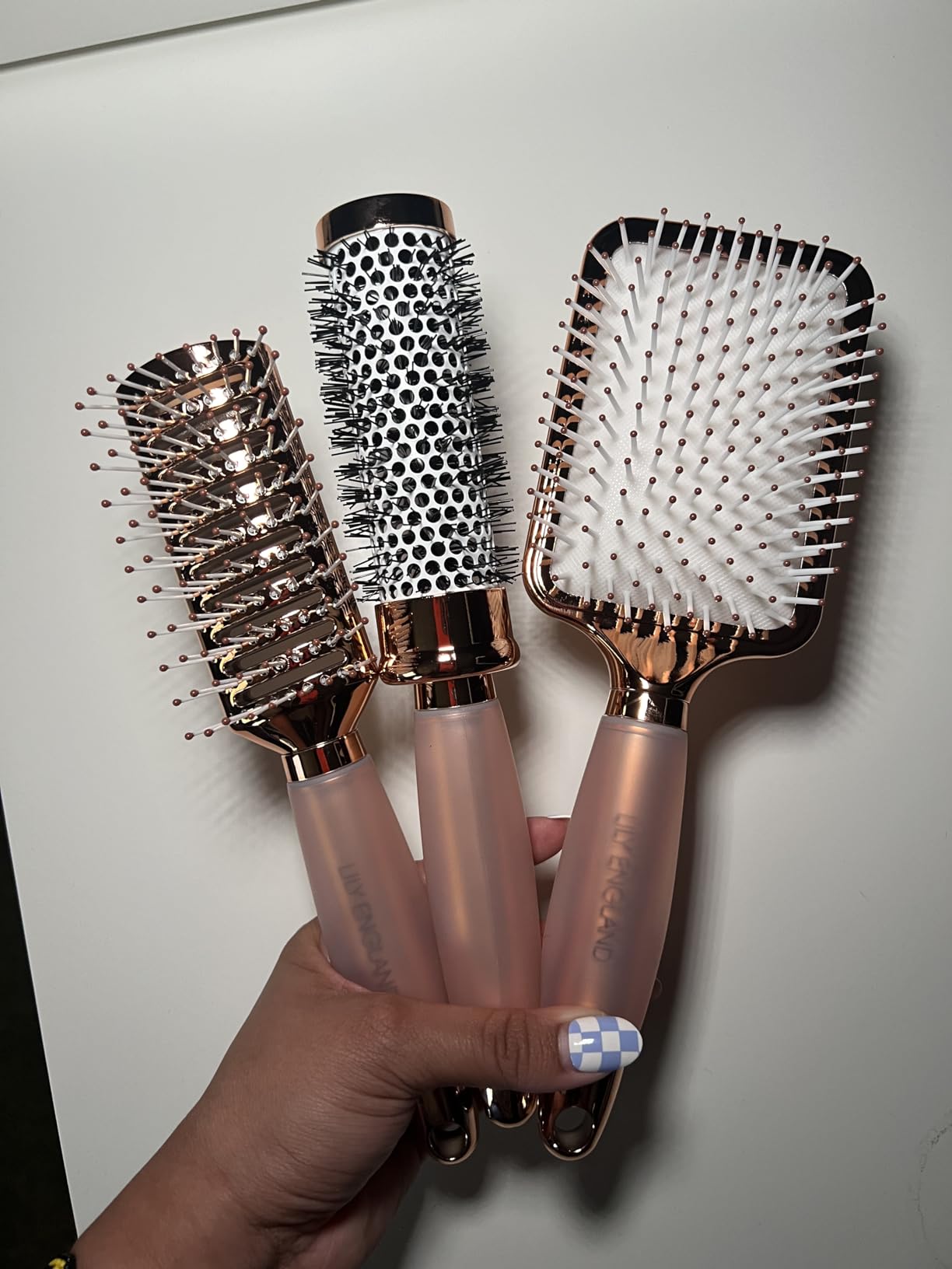 Luxury Hair Brush Gift Set for Women & Girls - Lily England 4-Piece Professional Styling Collection - Premium Ladies Gift Set | Elegant Gifts for Women for All Hair Types - Matte Rose Gold customer photo 2