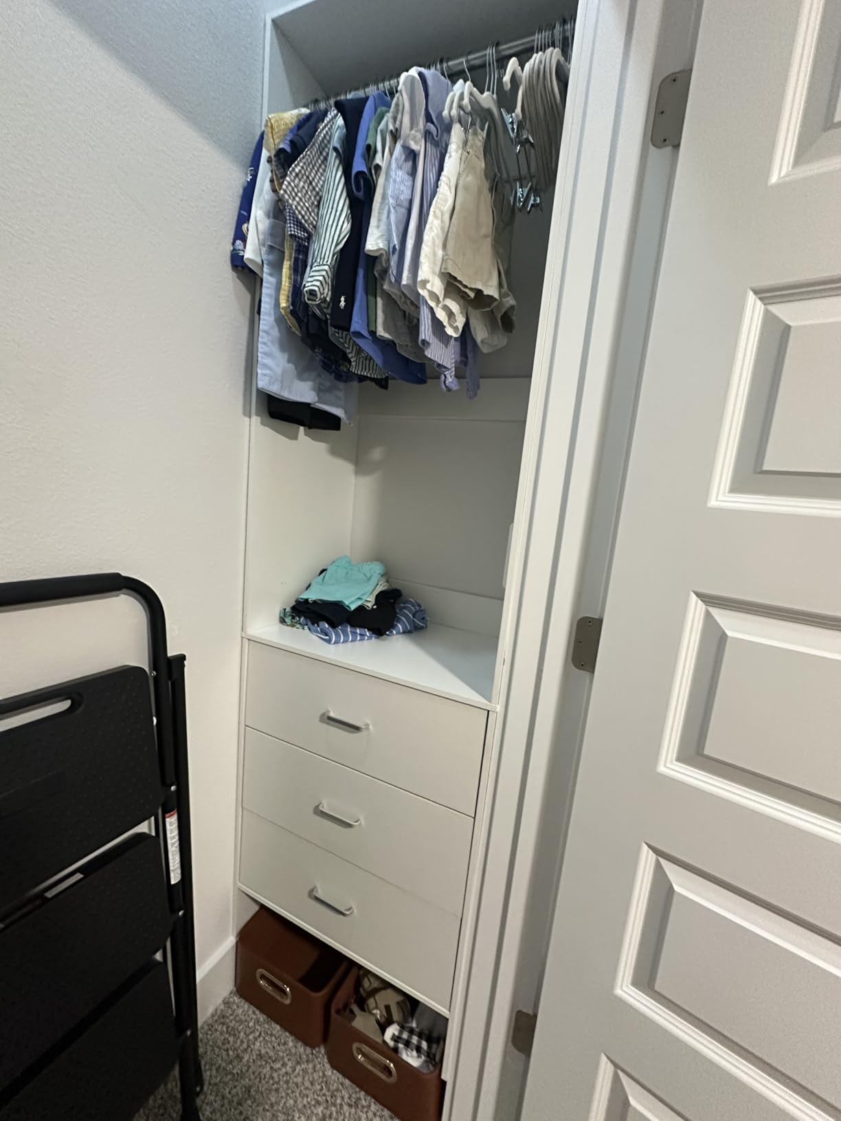 Aheaplus 2.5FT Closet System with 3 Drawers, 29.5’’ Closet Organizer, Grey customer photo 1