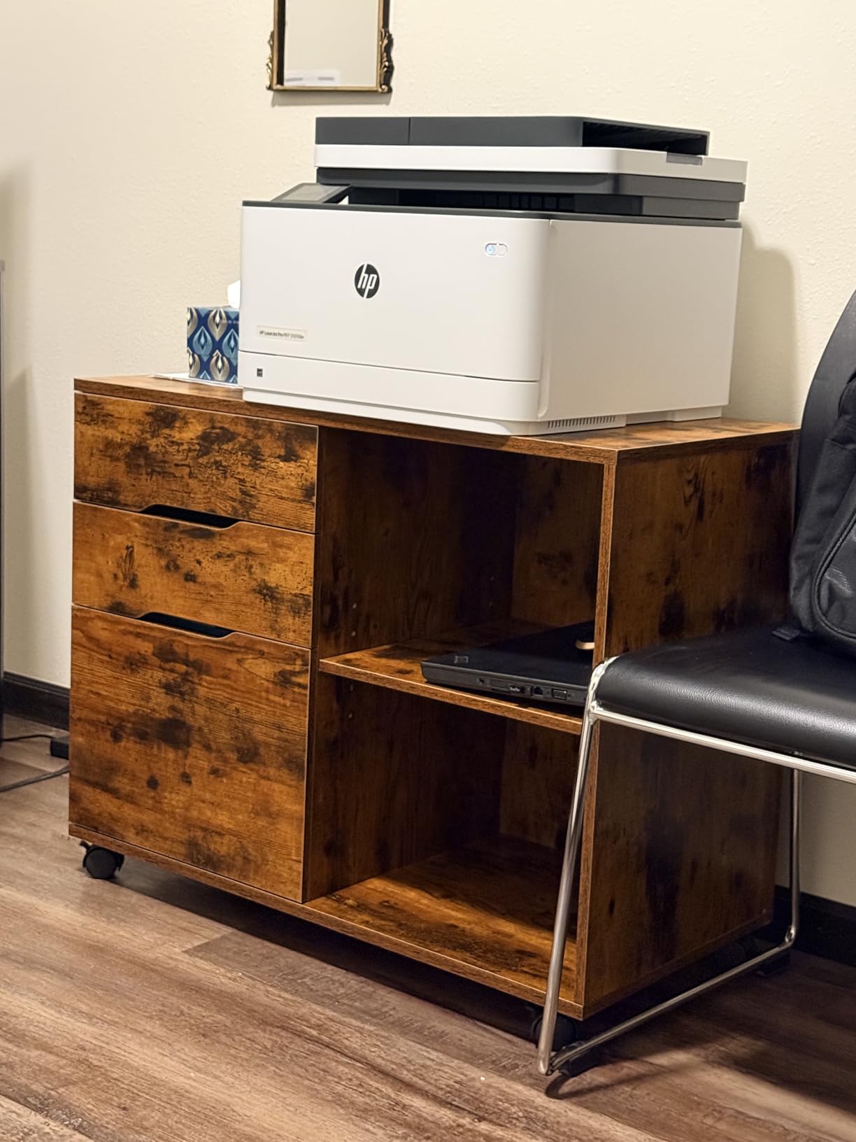 DUMOS File Cabinet with 3 Drawers, Wood Under Desk Storage Printer Stand customer photo 1