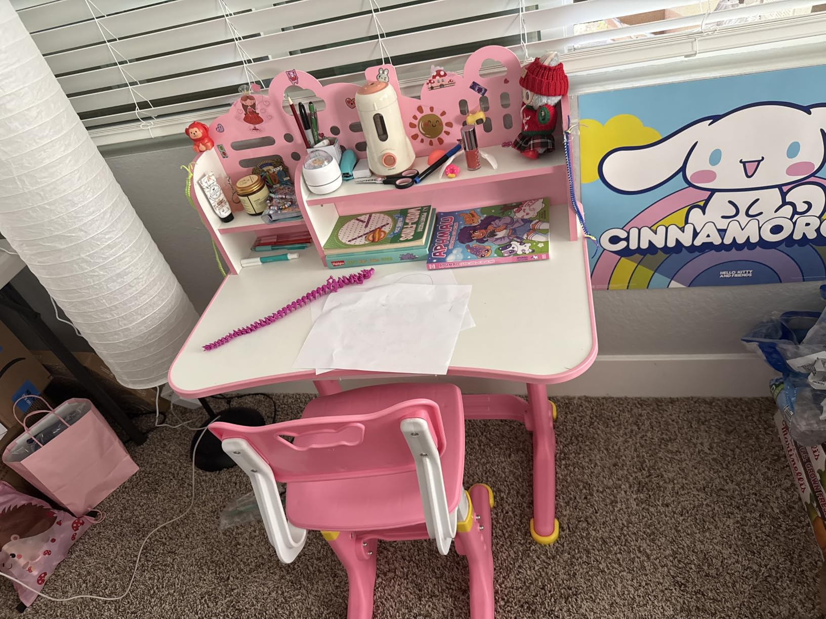 Kid Study Desk and Chair Set 3-12 Height Adjustable Ergonomic Desk customer photo 2