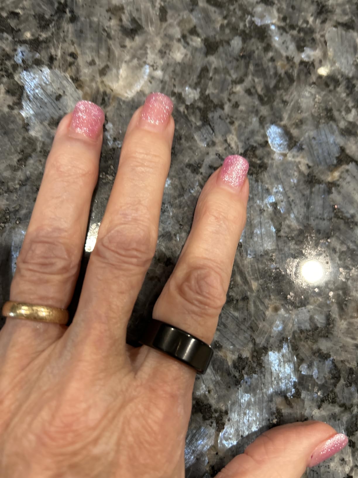 POBOVi Gen 2 Titanium Smart Ring, Black, Polished, Size 11 customer photo 2