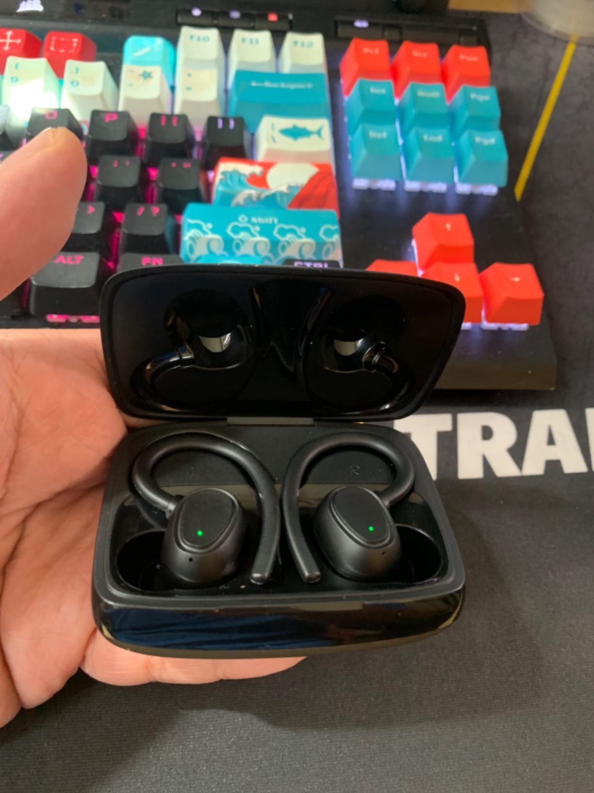 Ordtop Sport Wireless Earbuds with Earhooks, 70H Playtime, IPX8 Waterproof customer photo 1