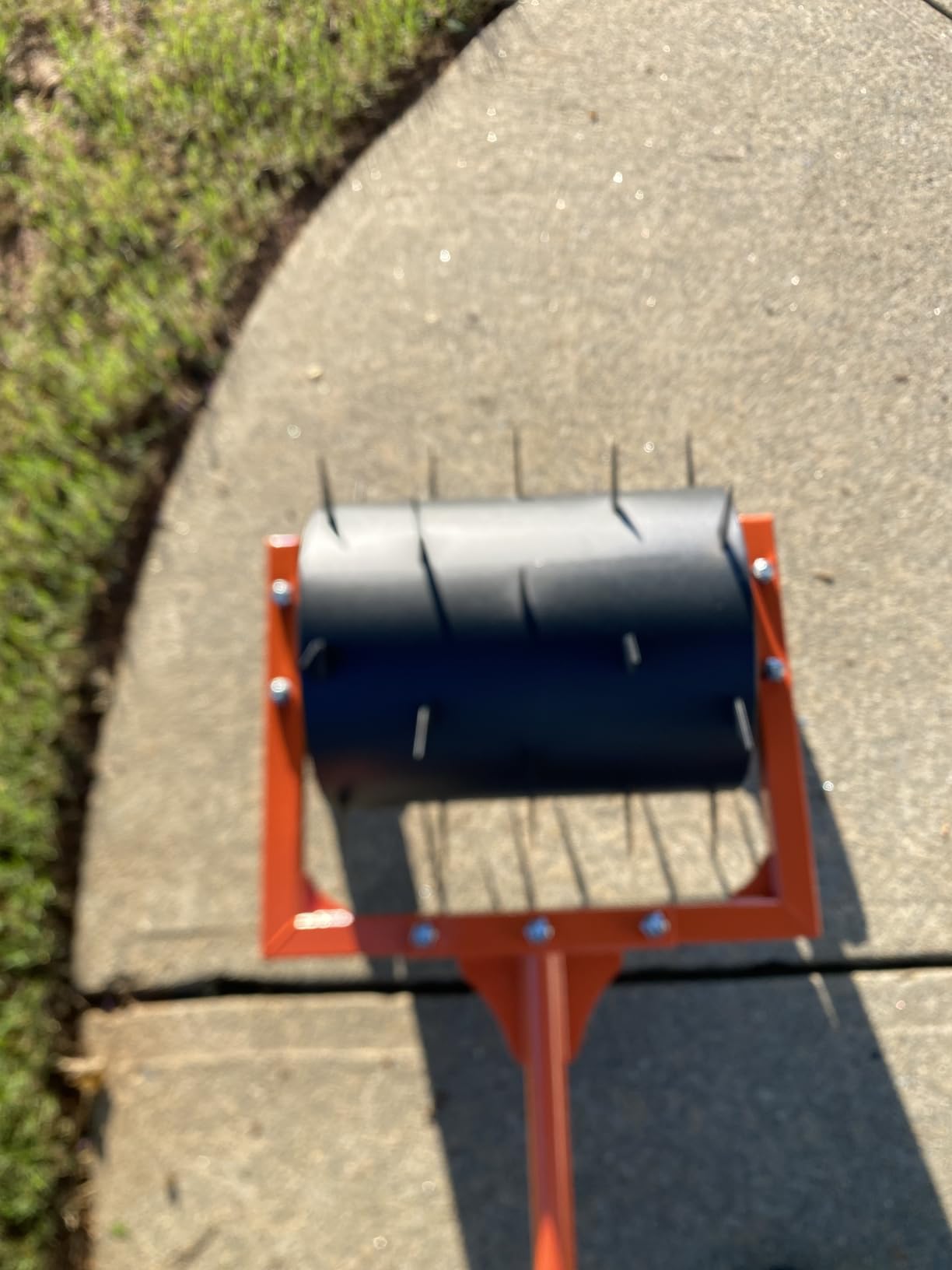 Heavy-Duty Push Lawn Aerator Roller with Steel Spikes for Compacted Soil customer photo 1