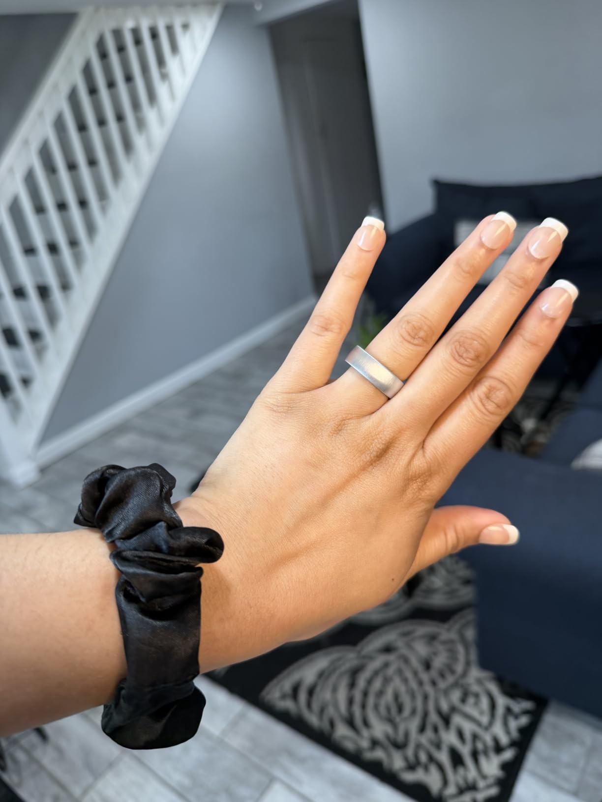 Smart Ring for Women Men, Sleep Tracker, 12 Sports Modes, Size 8 Black customer photo 1