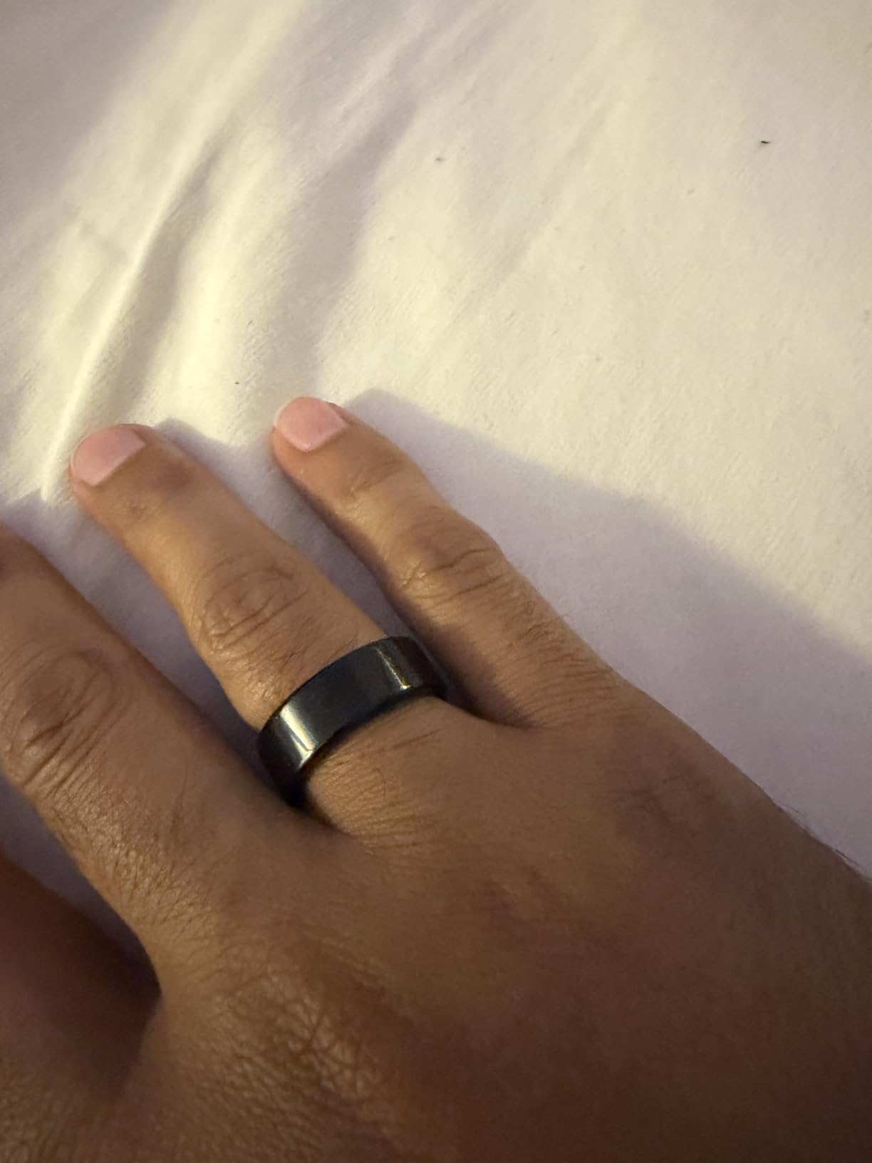 Smart Ring with Sleep Monitoring, Step Counting, Heart Rate, Blood Oxygen for iOS and Android, No Subscription Fee, IP68 Waterproof Health Tracker (Silver, 9) customer photo 1