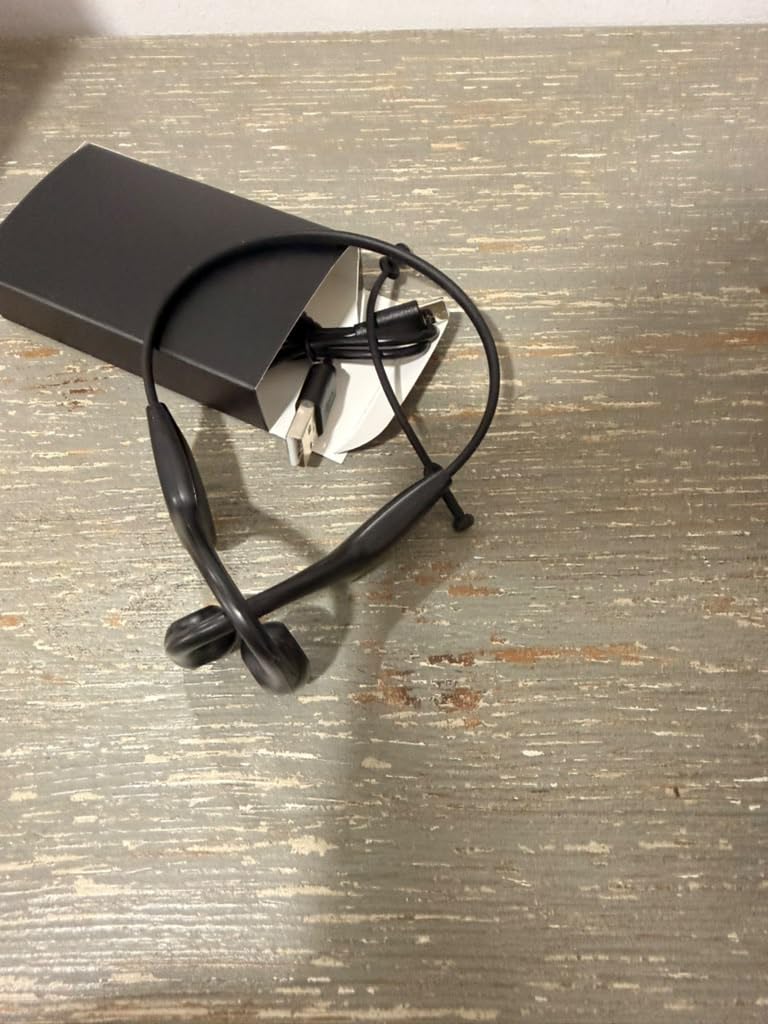 Bone Conduction Headphones, Bluetooth 5.4 Open-Ear Sport Headset with Mic, 10H Playtime, IP55 Waterproof, 22g Lightweight Skin-Friendly Headphones for Gym, Cycling & Running (Deep Black) customer photo 2