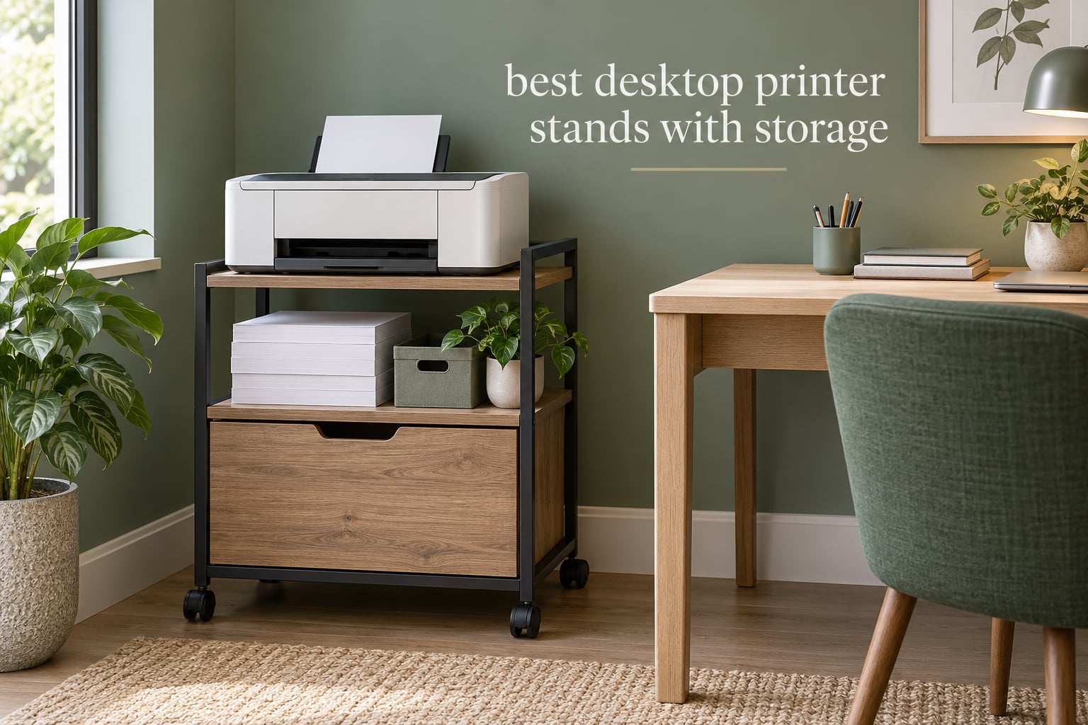 best desktop printer stands with storage
